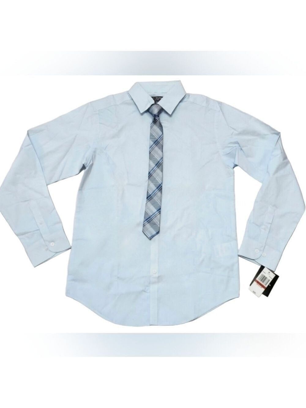 Van Heusen Flex Big Boys Button Down Collar Dress Shirt & Tie Size M 10/12 - New